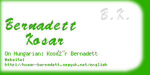 bernadett kosar business card